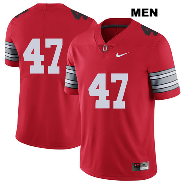 Ohio State Buckeyes Men's Justin Hilliard #47 Red Authentic Nike 2018 Spring Game No Name College NCAA Stitched Football Jersey YY19P71ZW